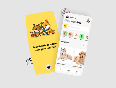 pet adoption app app color design designer interaction design ios app design pet ui ui design uiux