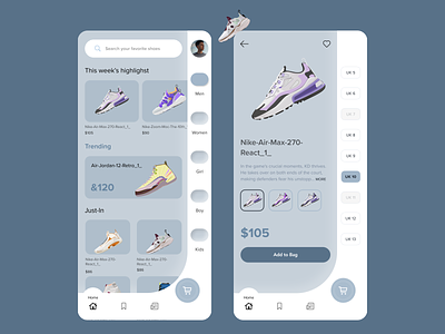 Shoe App app branding design designer interaction design interface designer mobile app ui ui design uitrend uiux user interface design uxui