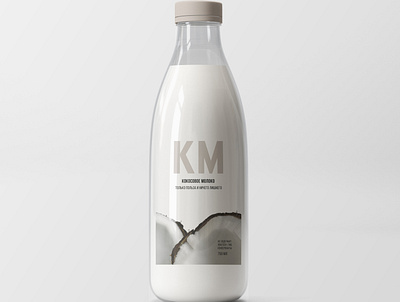 Coconut milk "KM" package branding design package design