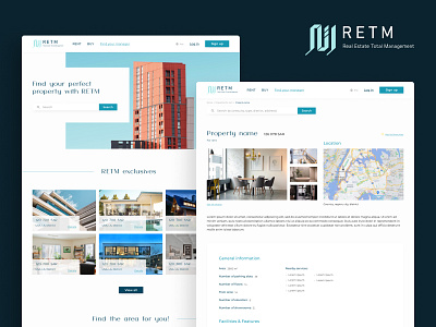 RETM real estate website branding design real estate uxui design real estate website ui ux website websitedesign