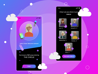 THE CIRCLE CHATTING APP (Inspired by NETFLIX Show "THE CIRCLE") appicon branding design designs freelance illustration netflix remote job tending ui ux