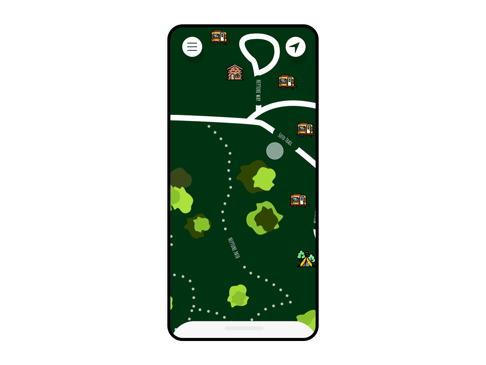 Interactive Campground Map app design drag interaction microinteraction mobile mobileapp ui uiux ux