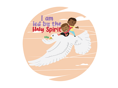 Led by the Holy Spirit 2d african design illustration kenyan vector
