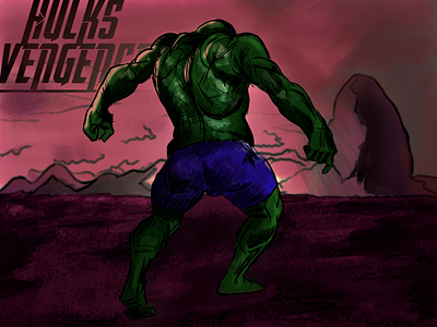 Hulk's Vengeance 2d animation avengers comic illustration painting typography