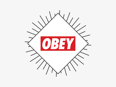 Obey Illustration futura lt illustration obey red simple sketch