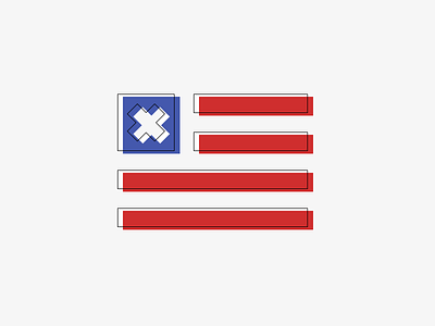 Cross And Stripes blue cross flag logo mark red stripes