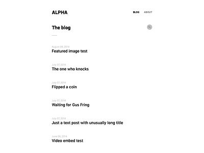 Alpha, for Kirby CMS alpha article blog clean cms contact form design form kirby minimal new simple theme