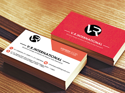 V.R.International - Business Card branding business business card card design garments graphic international mockup sticker visual