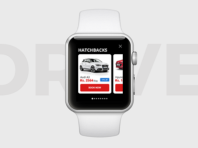 Drive: Select Car - Apple Watch 2.0 apple book cars design ios mockup premium product rental select service watch