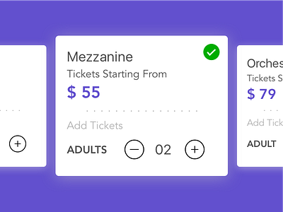 Ticket Card Layout add adult book card color design ios layout minimal shadow theatre ticket