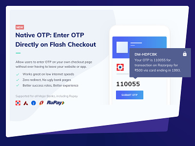 ✅ Native OTP on Checkout banking card checkout design designs feature fintech native pay payment form product product design ui website design