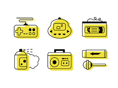 Icons, 90s 90s design icon icon set icons illustration illustrator vector