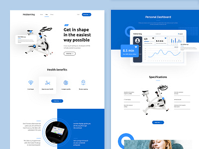 Fitness Product Landing Page Design branding business design fitness landing page layout mockup modern product ui web website