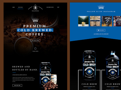 Premium Cold Brewed Coffee Landing Page Design creative design design landing page layout mockup modern photoshop template ui ux website