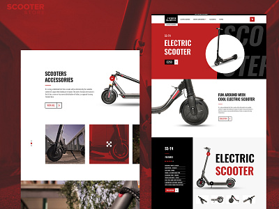 Electric Scooter Website Design design landing page layout mockup modern multipurpose multipurpose template photoshop productdesign ui ux web website