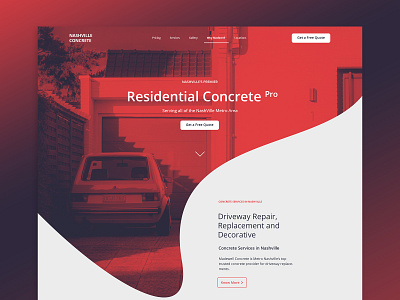 Residential Concrete Home Page Mockup Design