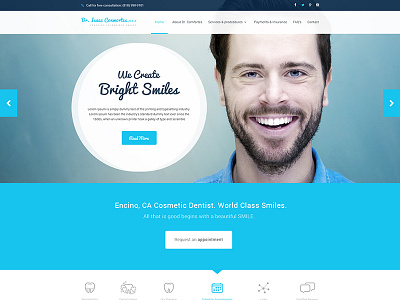 Dentist Website clinic dentist medical mockup modern template ui ux