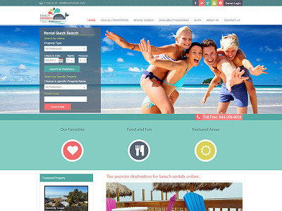 Beach Rentals beach layout mockup rentals template website