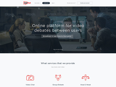 Online Debates Website Mockup business debate layout mockup modern online photoshop psd template ui ux