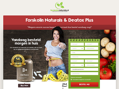 Natural Detox Weight Loss Home Page Mockup