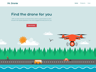 Mr. Dronie Website Mockup design drone landing page layout mockup template ui ux web website