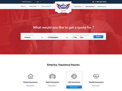 Insurance Agency Website Mockup V2 banking design finance insurance landing page layout mockup template ui ux web