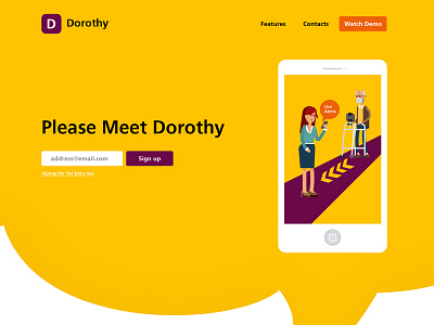 Dorothy Landing Page Design