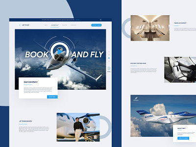 Home Page design for private jet operator business design honda jet landing page layout mockup modern plane private jet travel ui ux web website