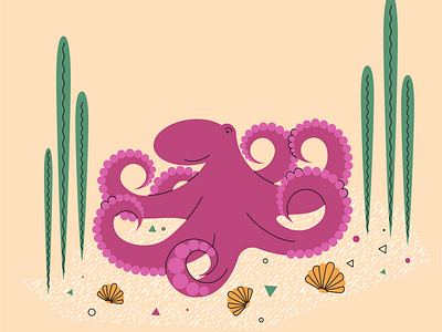 octopus flat illustration octopus vector