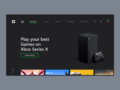 Xbox Series X Console Ui adobexd console design game ui uidesign ux uxdesign adobexd photoshop xbox