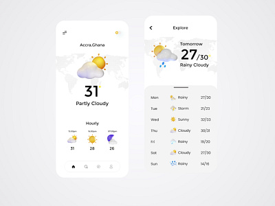 Weather App adobexd design icons mobile ui uidesign uiux uxdesign adobexd photoshop weather weather app