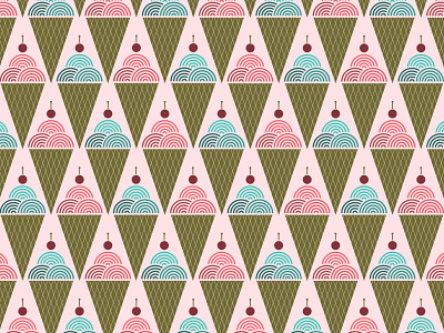 Ice Cream Cone Pattern cherry cone dessert food food and beverage food and drink foodie geometric geometry ice cream ice cream cone ice cream logo icecream pattern sugar sweet sweets treats