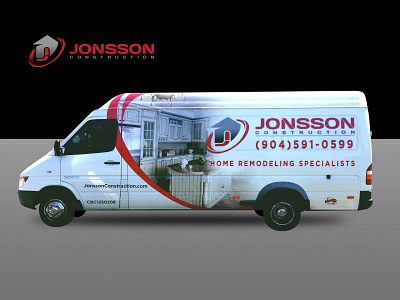 Jonsson Construction Van Wrap branding logo