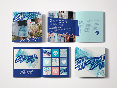Zhoozh Branding Guide brand brand concept brand guide brand identity branding branding guide branding guidelines clothing brand design graphicdesign logo logodesign miad miad grad milwaukee publication design zhoozh