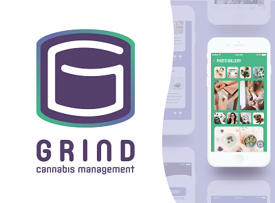 Madej Thesis - Grind Cannabis Management app design brand brand concept branding business management cannabis cannabis app cannabis design design graphicdesign logo ui ui design ux