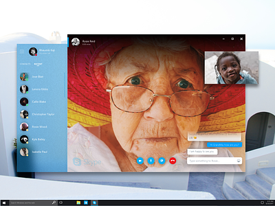 Fluent Design for Skype acrylic chat design fluent fluent design interface microsoft skype ui uiux ux windows