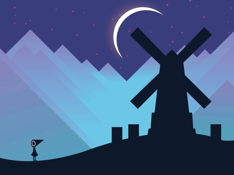 The Crow's Dream crows gradients ida illustration ios monument valley motion graphics