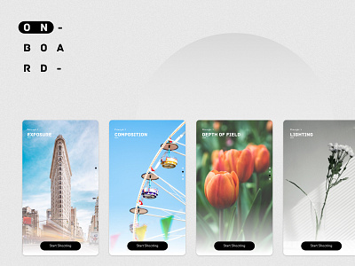 Photography App Onboarding app app onboarding first run ftux onboarding photography principles ui uiux ux