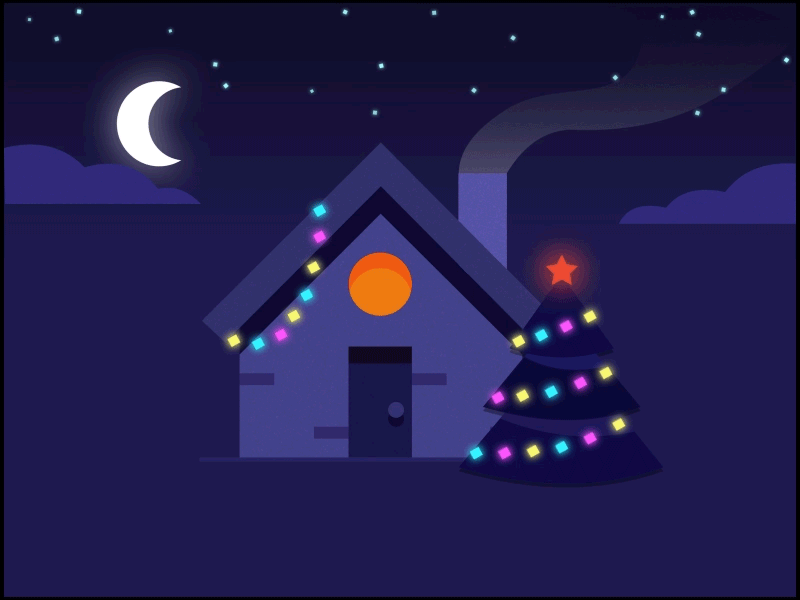 It's Christmas after effects christmas christmas lights house illustration sketch
