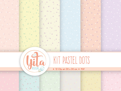 Pastel Dots kit clipart digitalart dots imprimibles pastel colors patterns