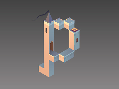 Alphabet Valley Inspired by Monument Valley clauaskee illustration typography