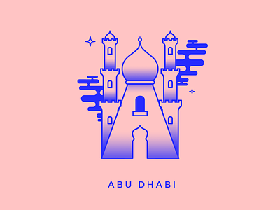 Abu dhabi icon illustration typography
