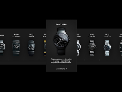 Rado menu navegation detail luxury brand webdesign