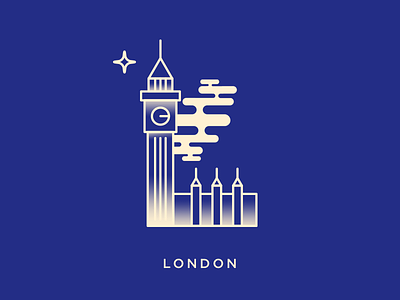London icon illustration typography