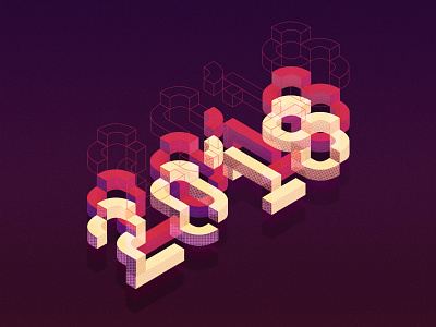 Farewell 2018 ✌ 2018 design gradient illustration numbers typography