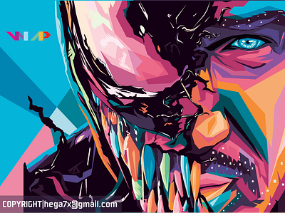 WPAP VENOM art branding colorful design flat flat design flat illustration graphic graphic design graphicdesign illustration illustrator logo minimal polygon polygonal pop art popart vector wpap