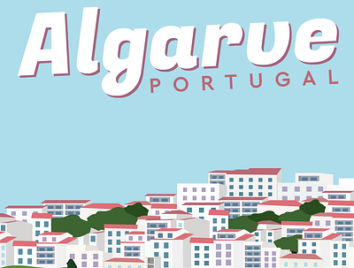 Algarve, Portugal Travel Poster design illustration typogaphy vector