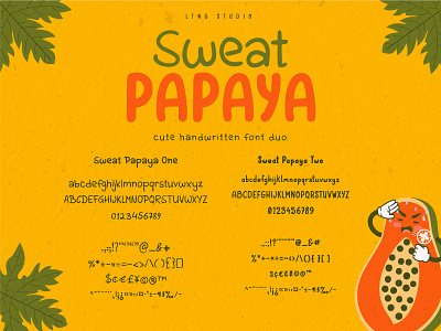 Sweat Papaya Font Duo cute display font font font duo papaya sweat papaya type face
