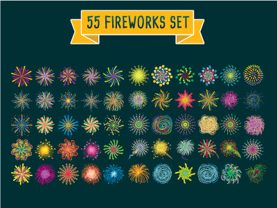 55 FIREWORKS creative market fireworks icon vector