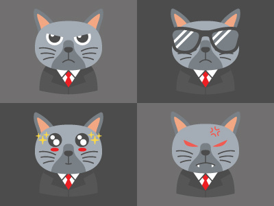 Its All About The Cat 3 cat cute emoticon emotion face illustration mafia preman suit triad yakuza